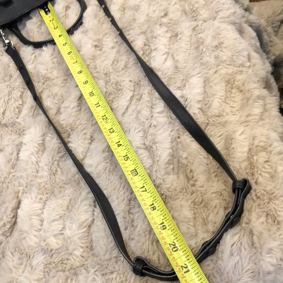 REBECCA MINKOFF Black Leather Two Top Handle Cross Body w Adjustable Strap - Picture 14 of 17